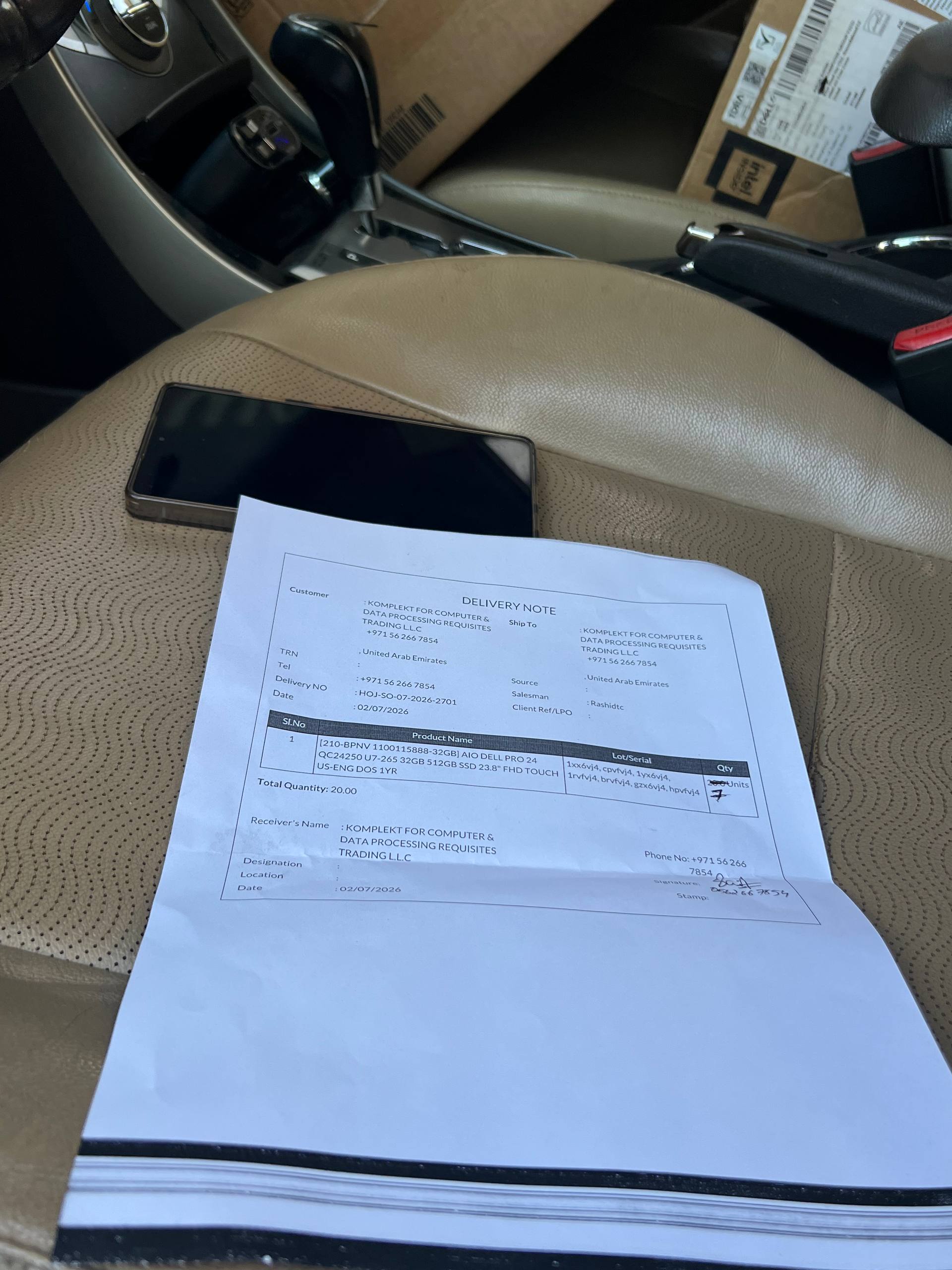 Completed Deal: 20x Dell Pro QC24250 AIO (U7) Exported from Dubai to Uzbekistan